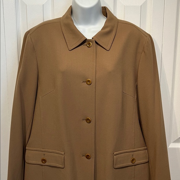 Talbots‎ Tan Wool Button Down Lined Blazer Size 16 - Picture 3 of 12